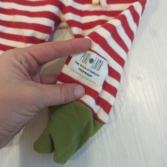 Purl Lamb The Hoodie Company red striped jogger leggings - Picture 3 of 7